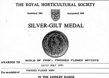 A Royal Horticultural Society Silver Gilt Medal. Click for more info